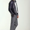 Casual mens leather jacket