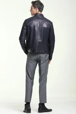 Casual mens leather jacket