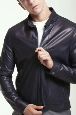 Casual mens leather jacket