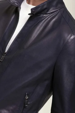 Casual mens leather jacket