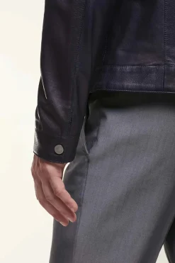 Casual mens leather jacket