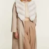 Coat with chinchilla fur collar