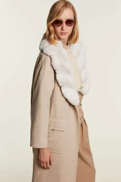 Coat with chinchilla fur collar