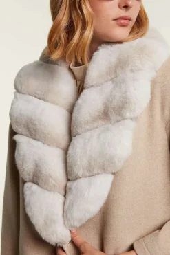 Coat with chinchilla fur collar