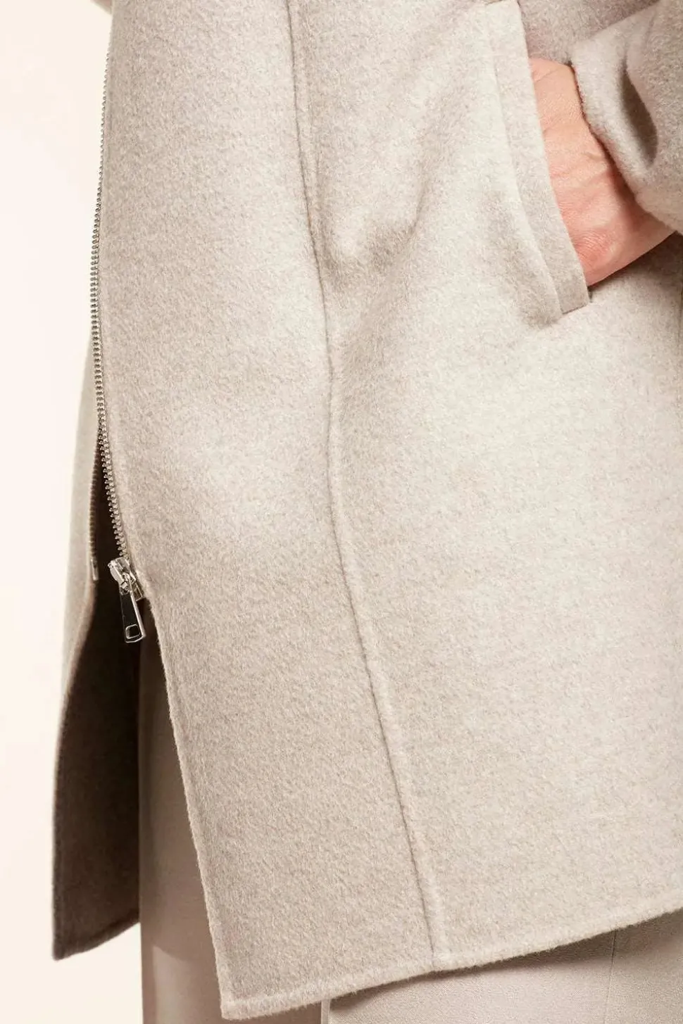 Coat with fur hood