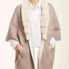 Coat with mink fur collar