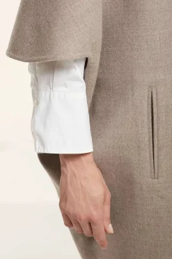 Coat with mink fur collar