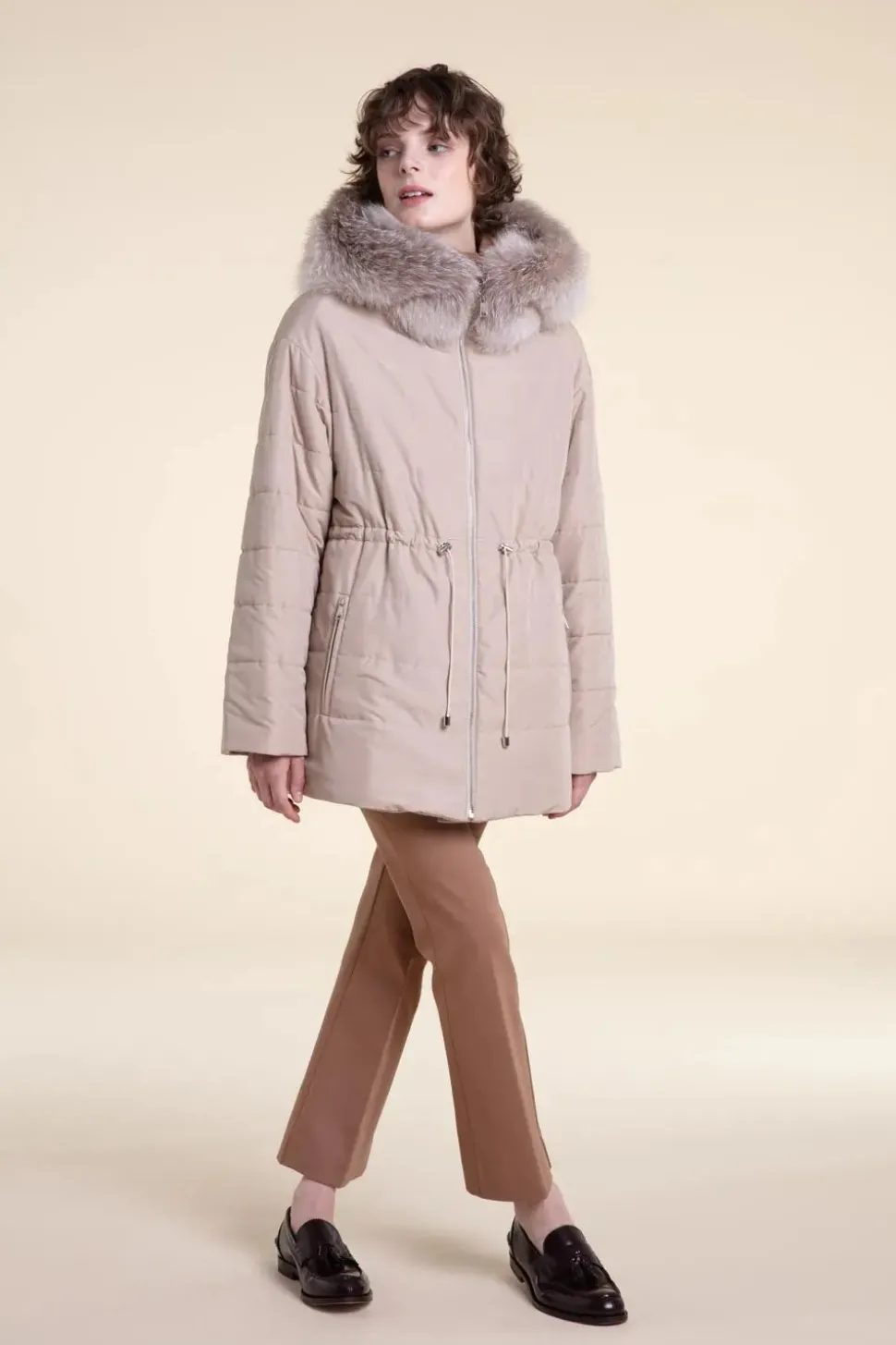 Fox fur hood parka