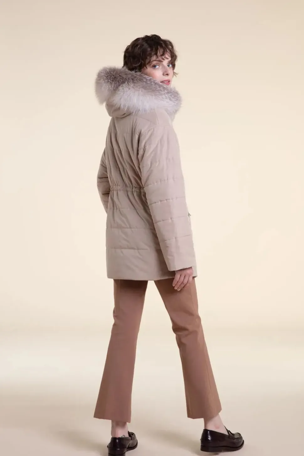 Fox fur hood parka