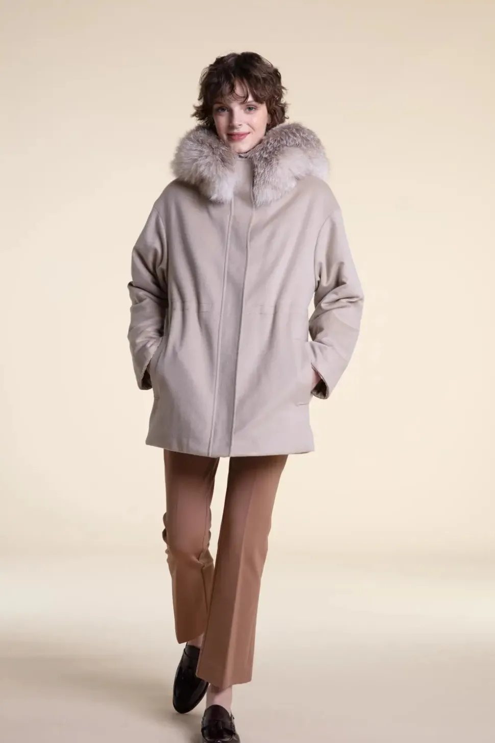 Fox fur hood parka