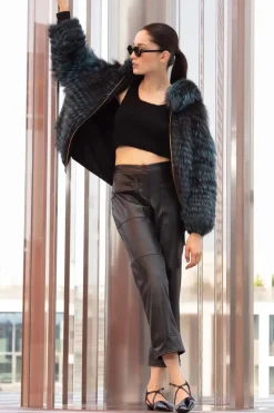 Fox fur jacket womens
