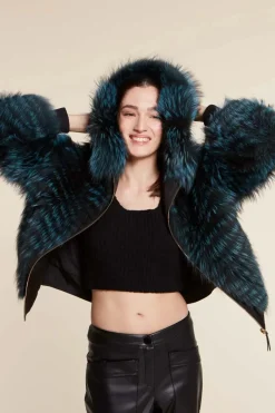 Fox fur jacket womens
