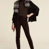 Fox fur trimmed shawl