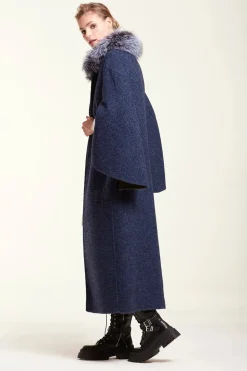 Fur collar coat