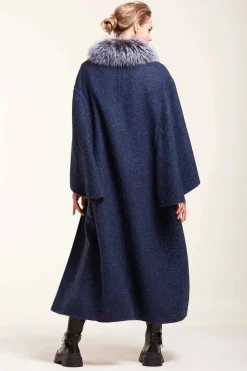 Fur collar coat
