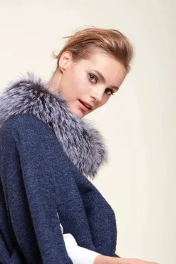 Fur collar coat