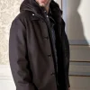 Fur hooded coat