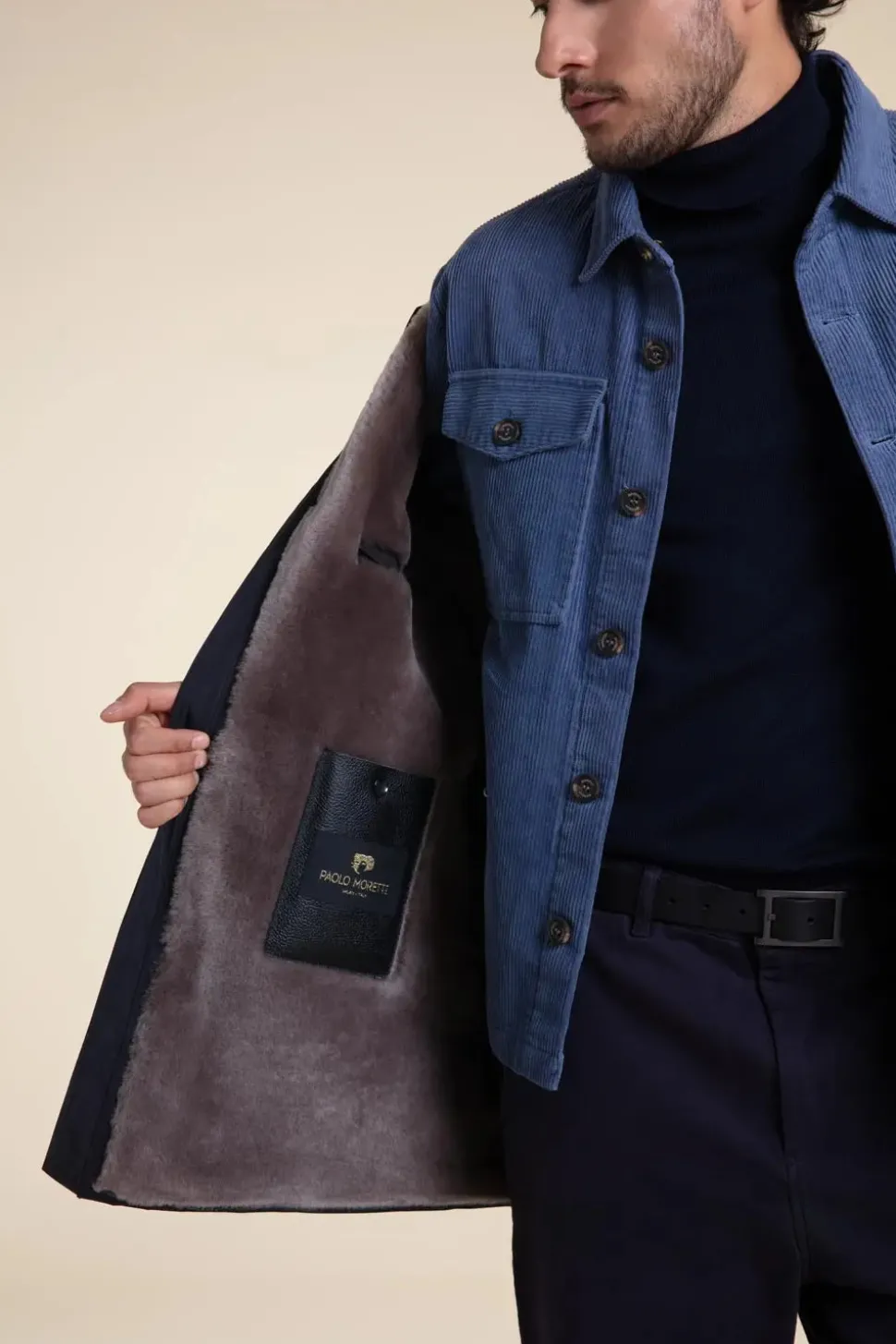 Fur lined coat mens