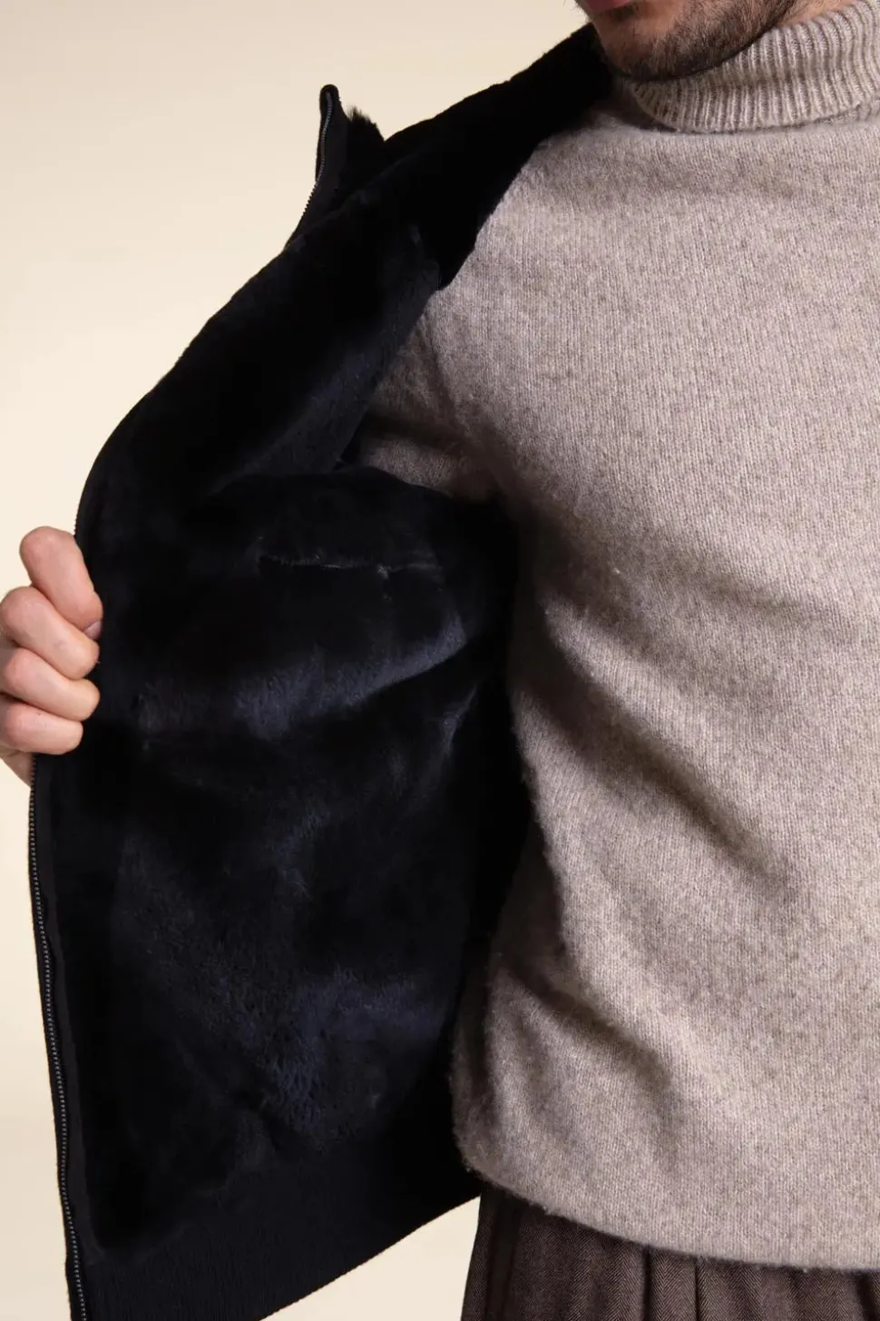 Fur lined hooded jacket