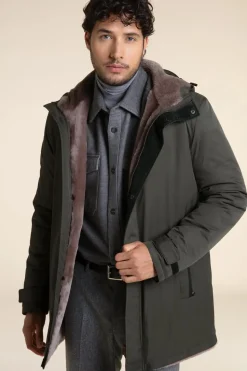 Fur lined parka mens