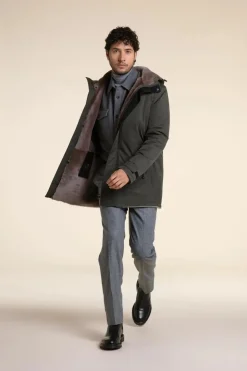 Fur lined parka mens