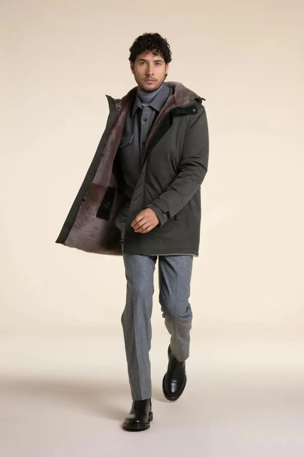 Fur lined parka mens