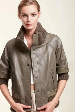Green leather jacket