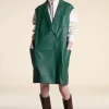 Green vest leather jacket