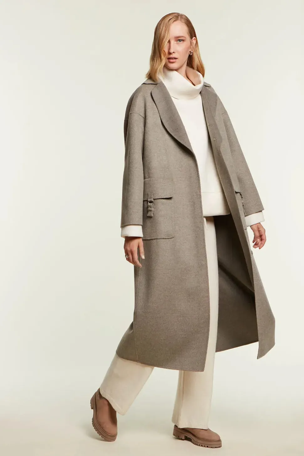 Grey cashmere coat