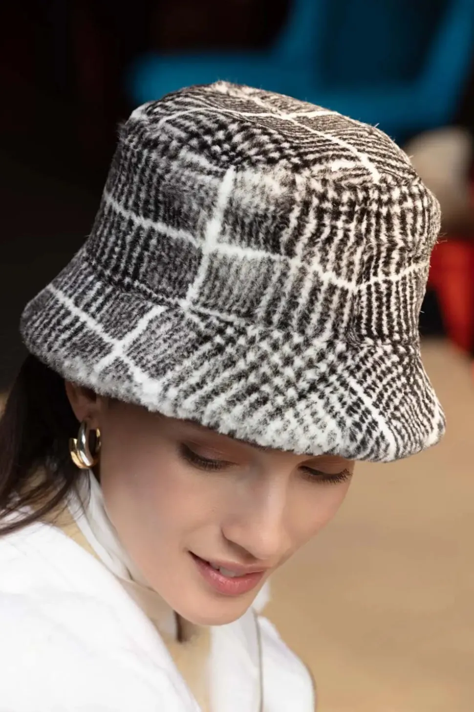 Grey mink hat