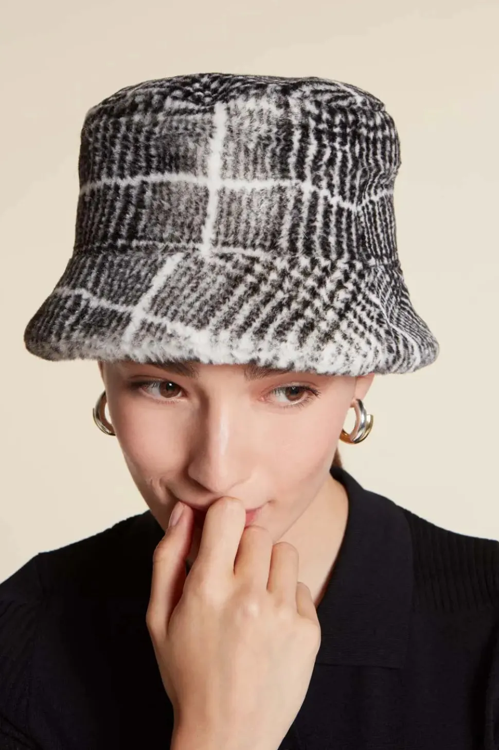 Grey mink hat