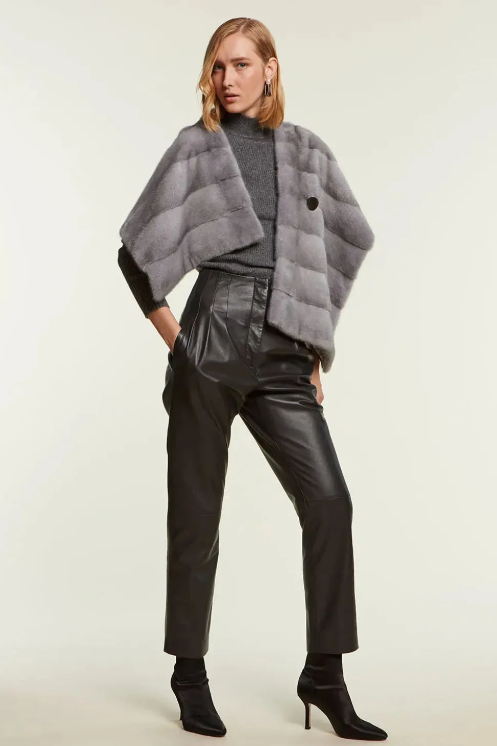 Grey mink stole