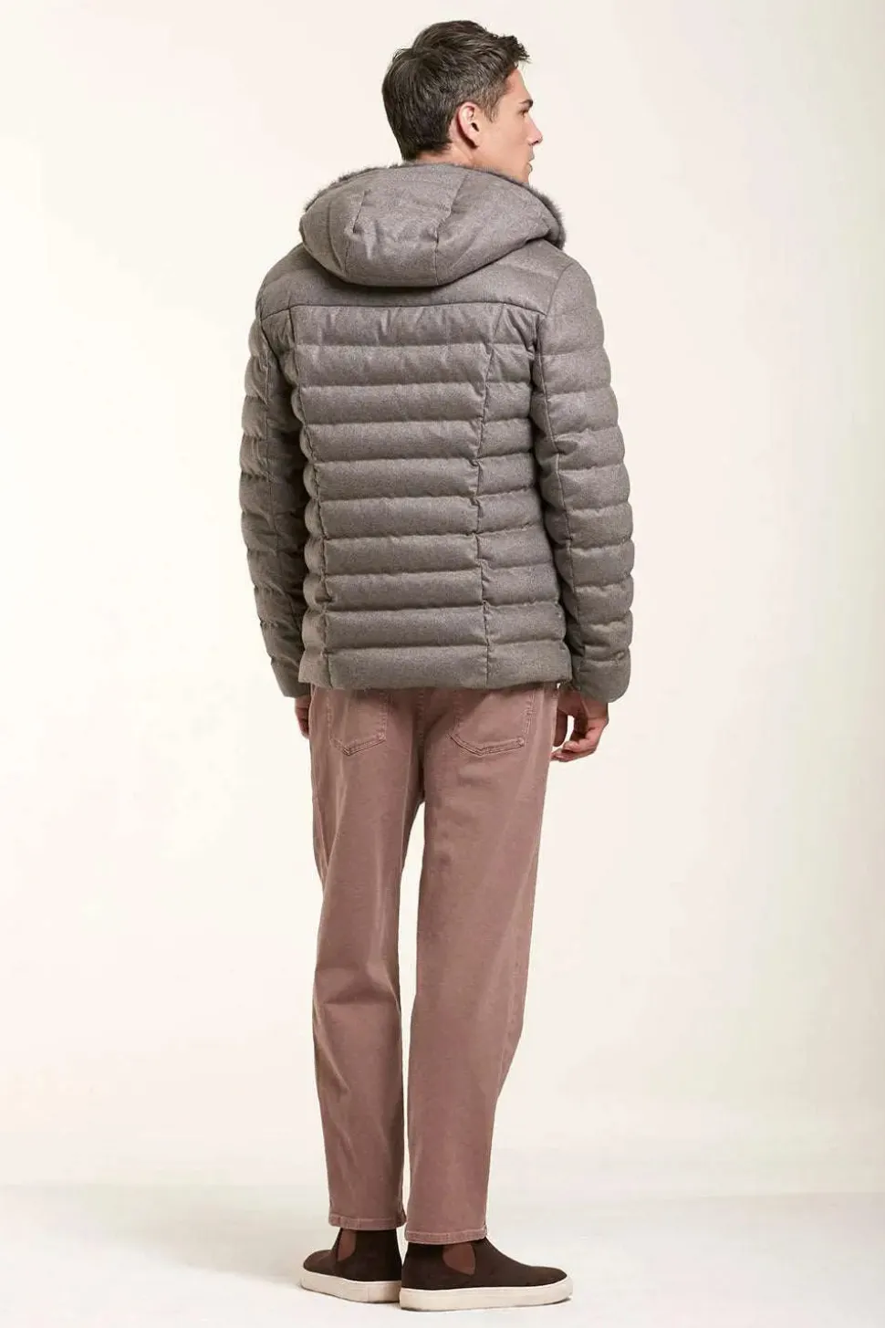 Hooded cashmere jacket