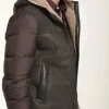 Hooded shearling jacket