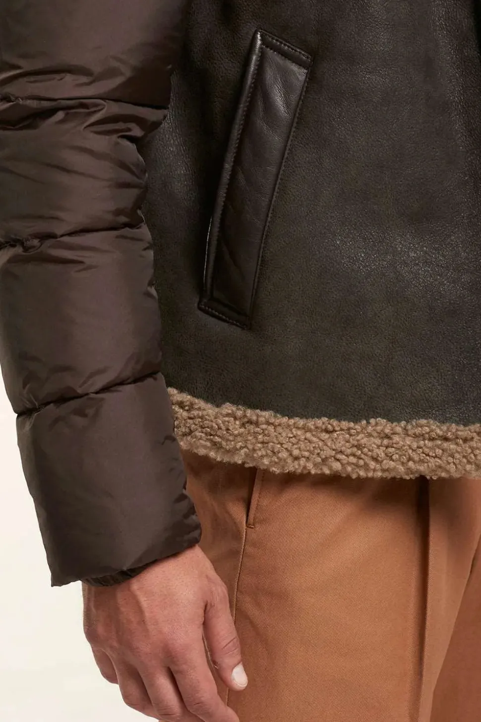 Hooded shearling jacket