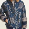 Jacket with grey and blue mink inserts