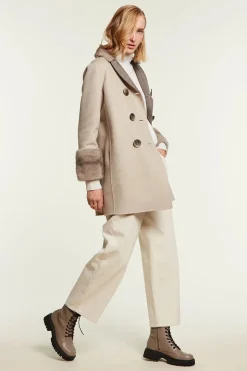 Jacket with mink collar and cuffs