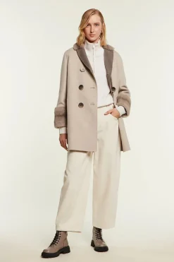 Jacket with mink collar and cuffs