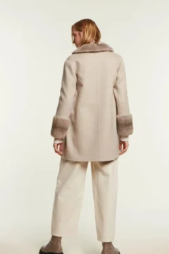Jacket with mink collar and cuffs
