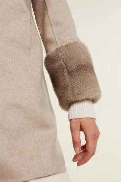 Jacket with mink collar and cuffs
