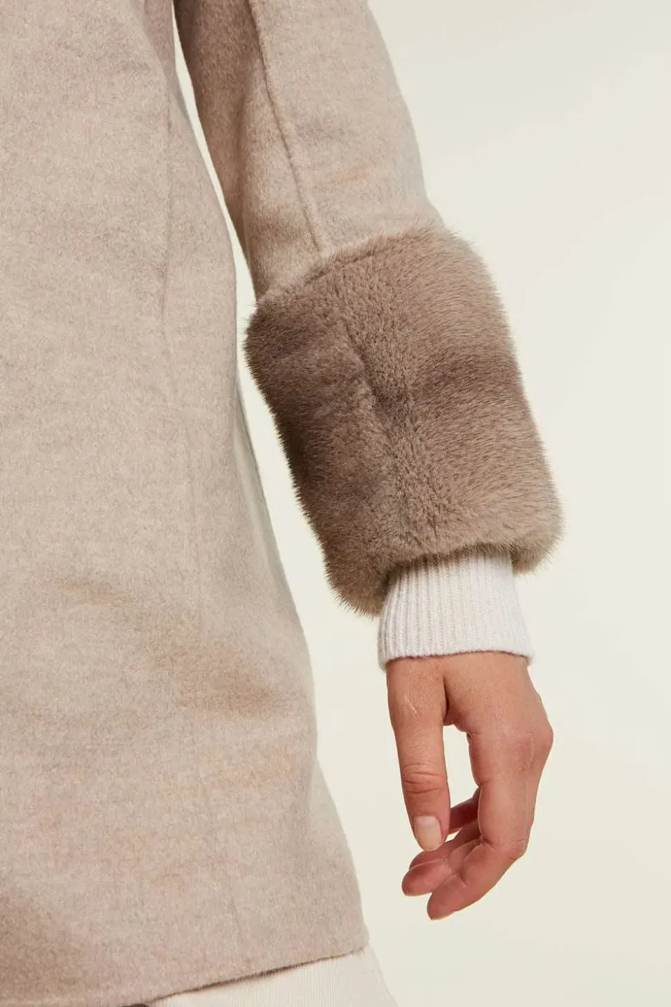 Jacket with mink collar and cuffs