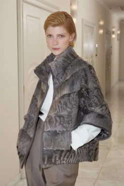 Karakul lamb fur coat