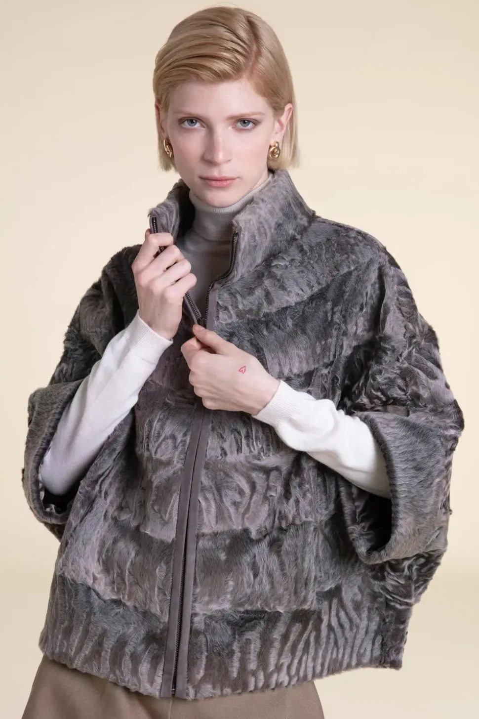 Karakul lamb fur coat
