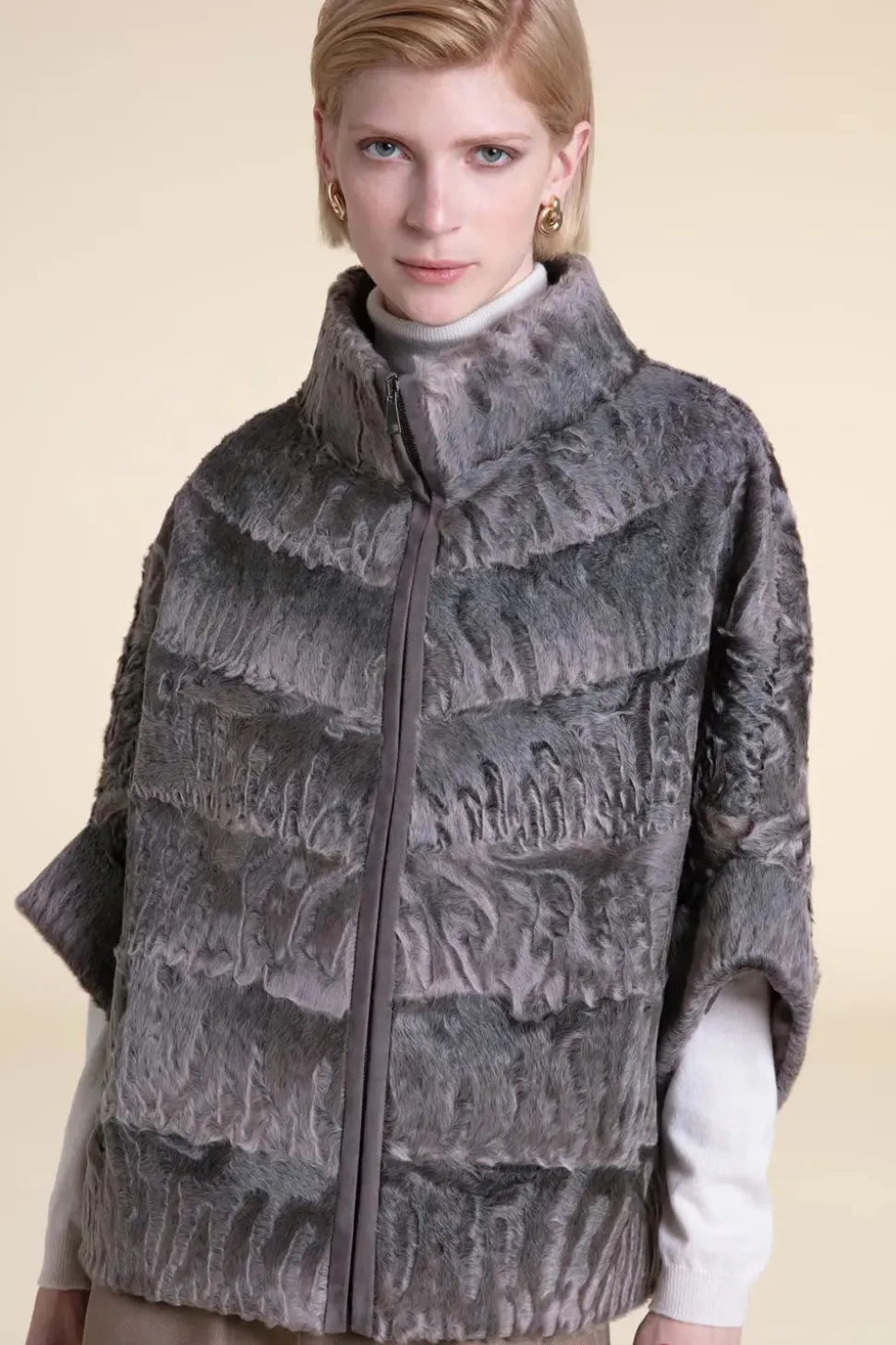 Karakul lamb fur coat
