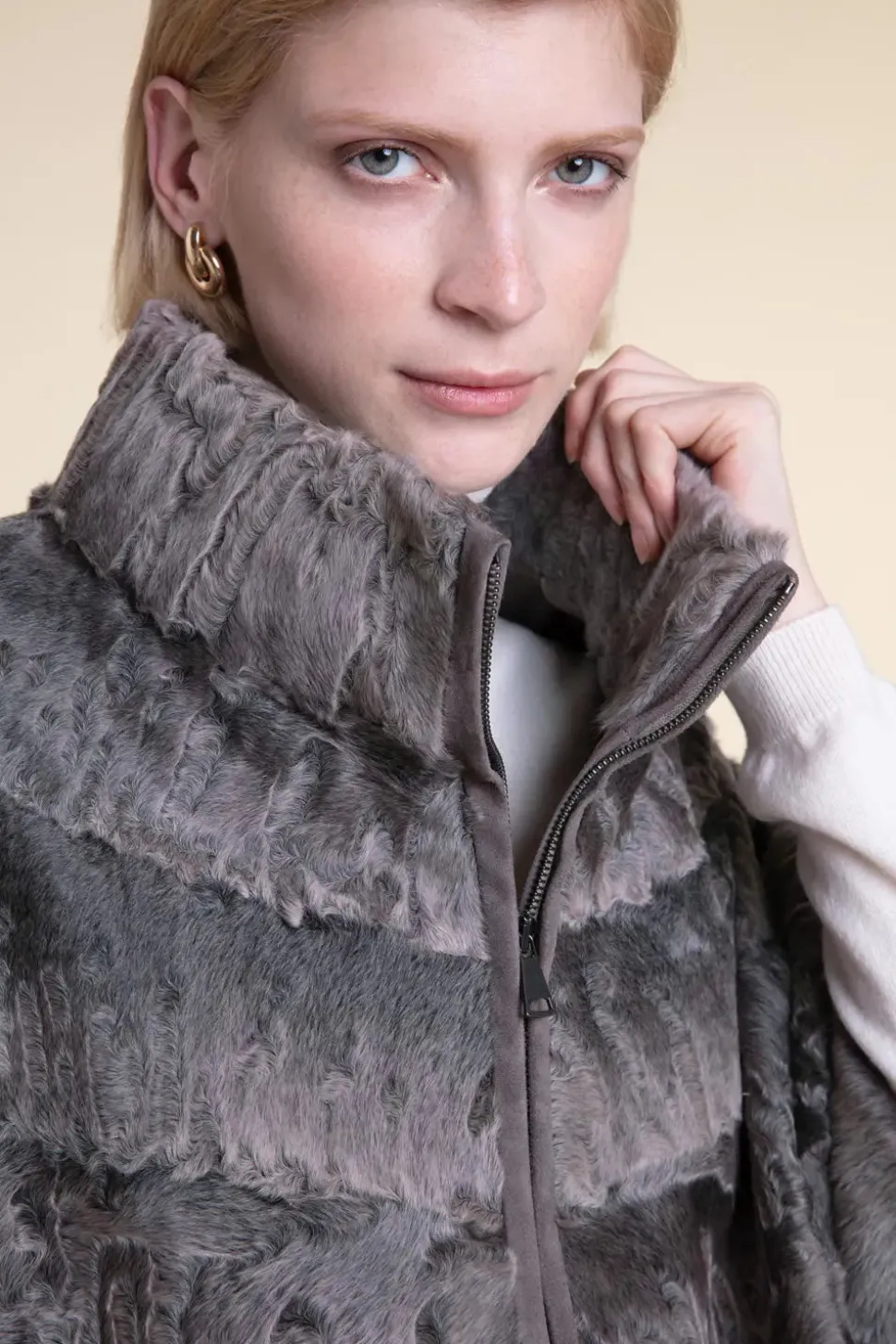 Karakul lamb fur coat