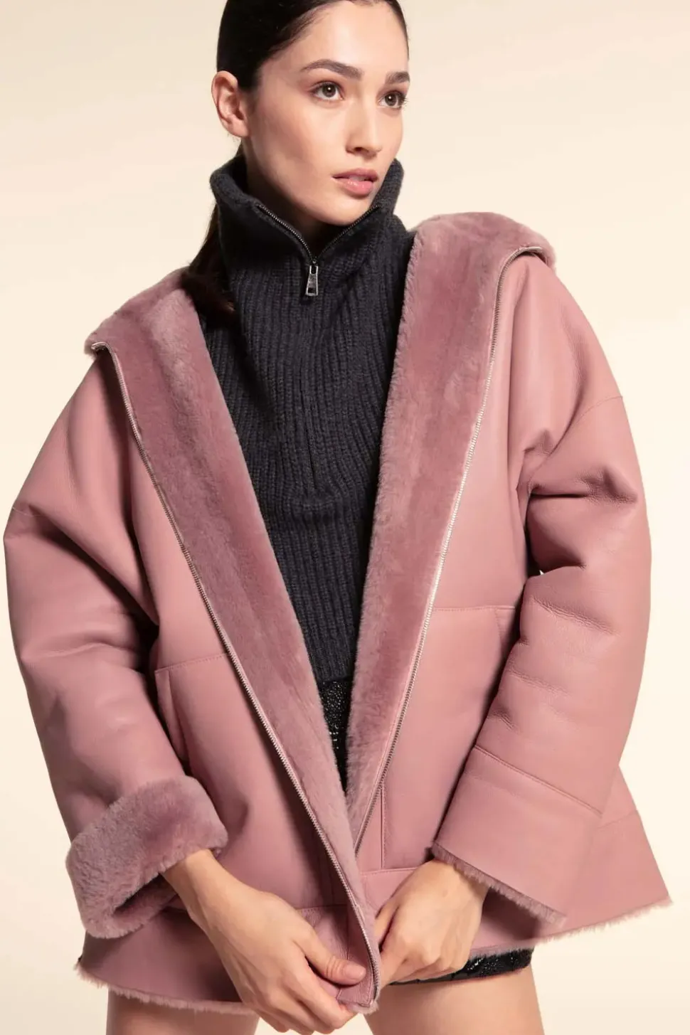 Ladies shearling jacket