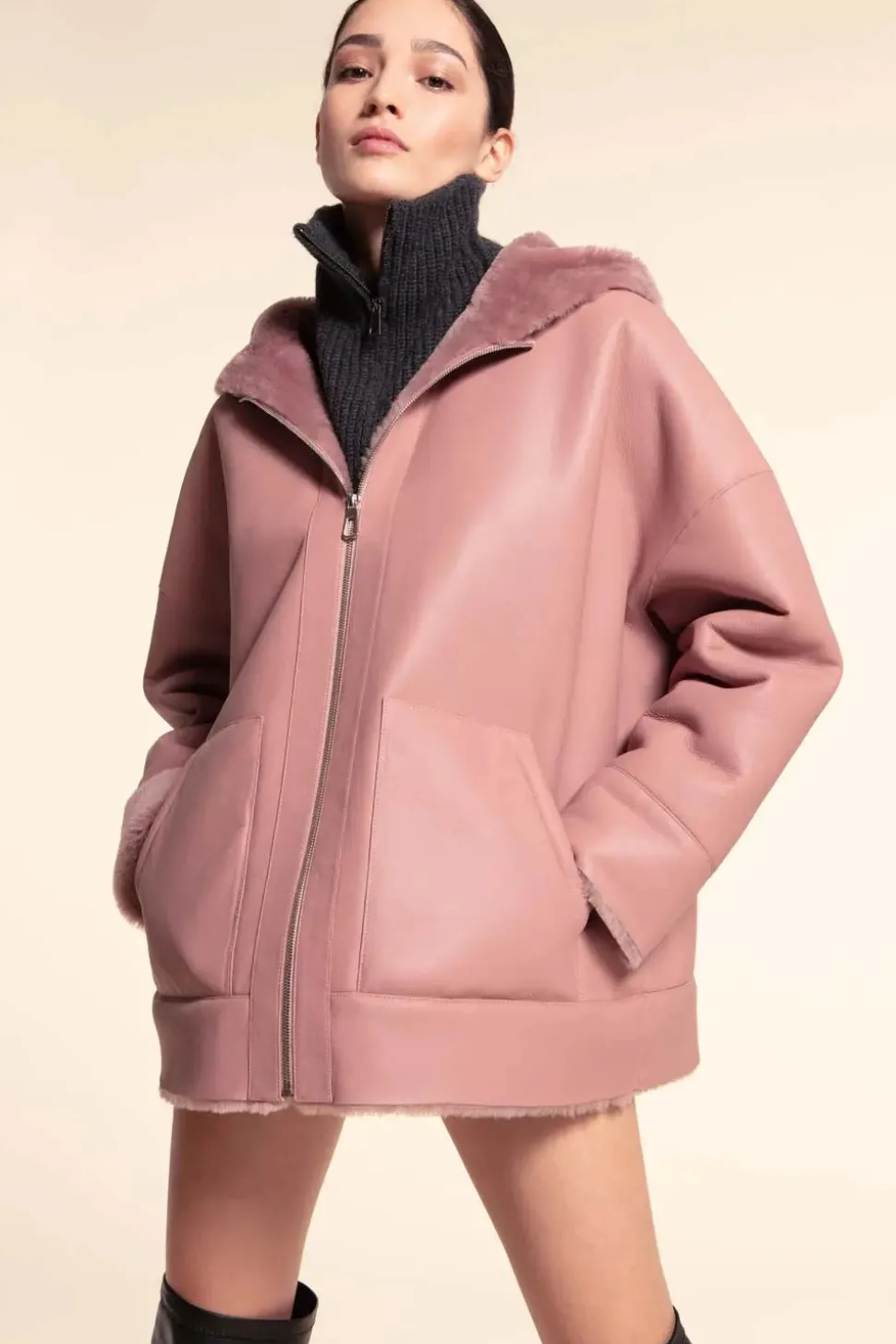 Ladies shearling jacket