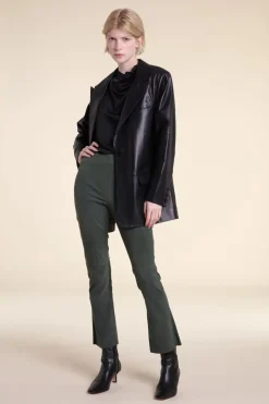 Leather black blazer