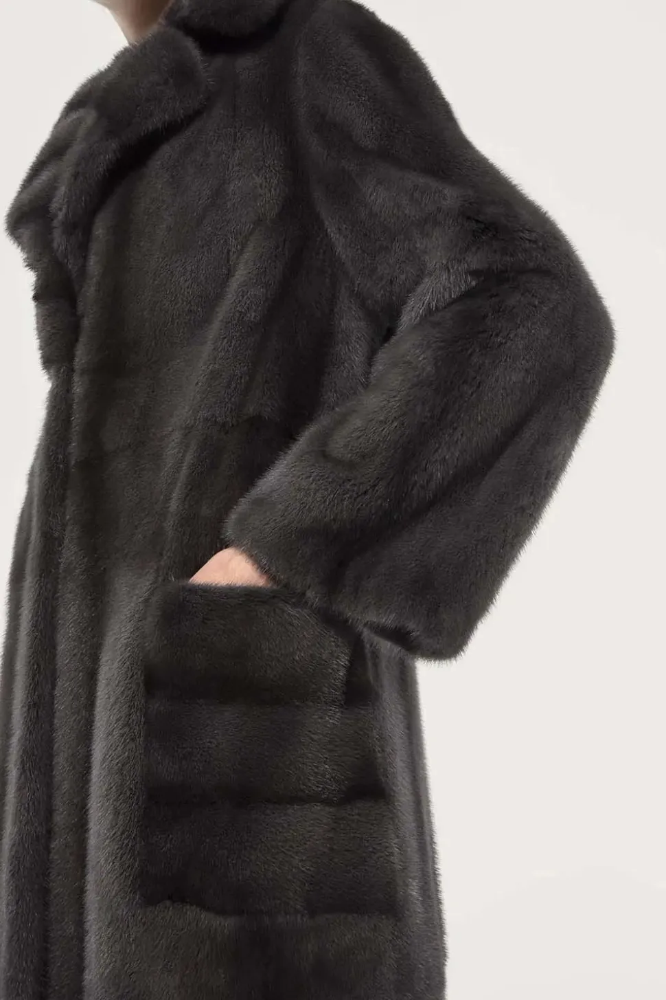 Long brown mink coat