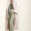 Long mink fur coat